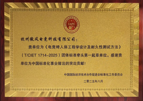 体标准填补行业专门技术规范空白瓦力棋牌傲风牵头制定电竞椅团(图2)
